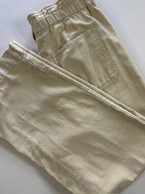 J.Crew Cream Colored Women's 8 Wide Leg Paper Bag Waist Pants CL241 FA25